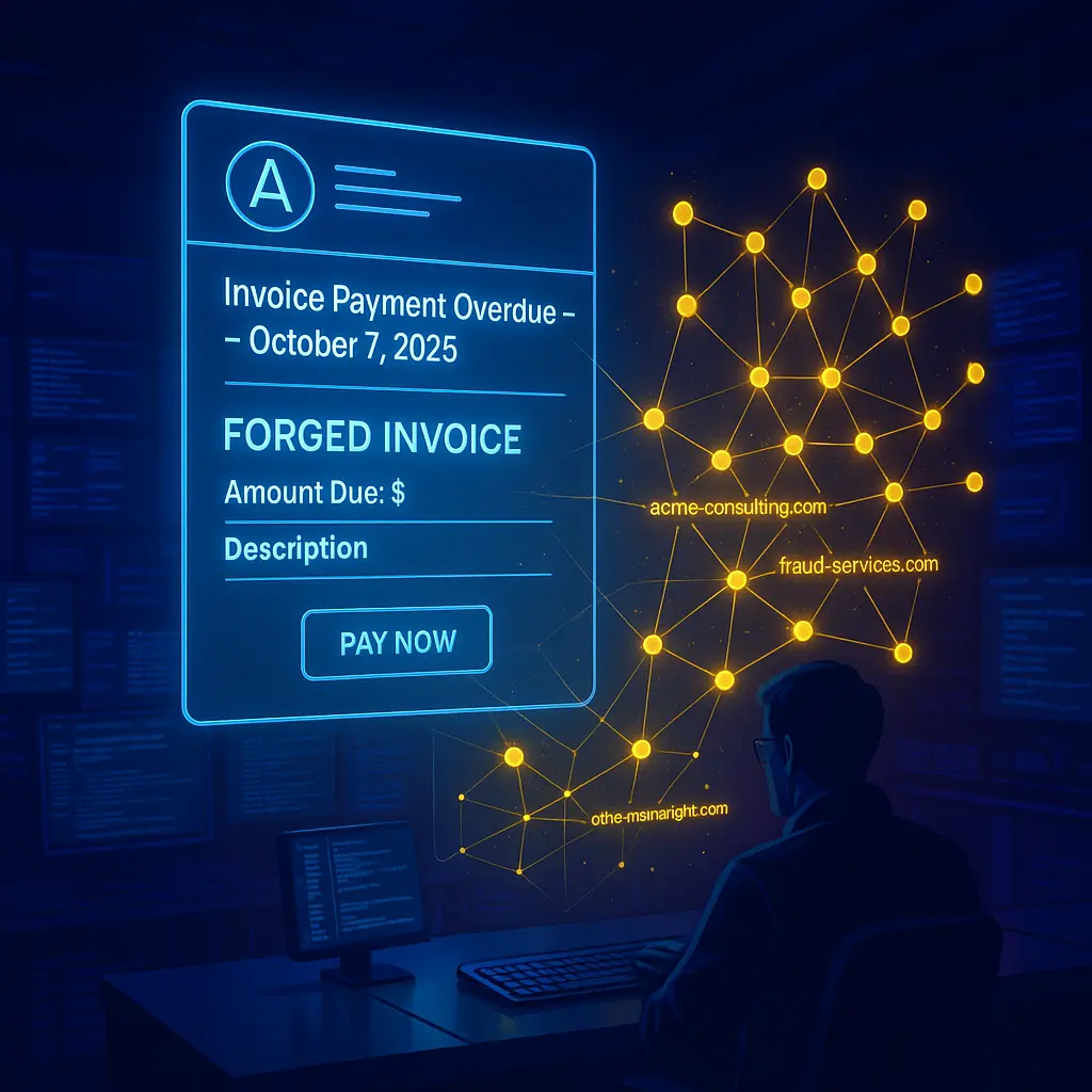 Exploring Invoice Fraud Email Attempts with Validin
