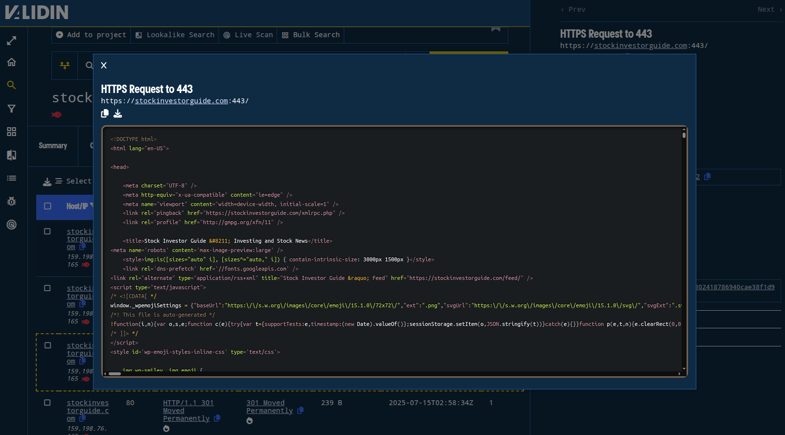 Figure 3. Dialog box from “View Full HTML.” Figure 3. Dialog box from “View Full HTML.”
