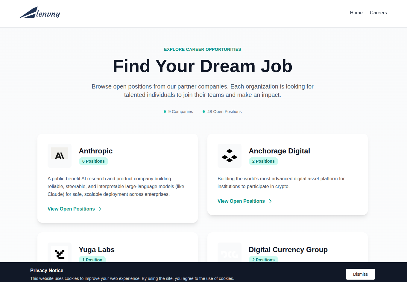 Figure 4. &lsquo;Find Your Dream Job&rsquo; supposed job listings by well-known brands, some of which have been repeatedly impersonated in Contagious Interview lures.