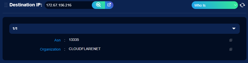 Figure 3. Lens Tool WHOIS data for the IP address Figure 3. Lens Tool WHOIS data for the IP address