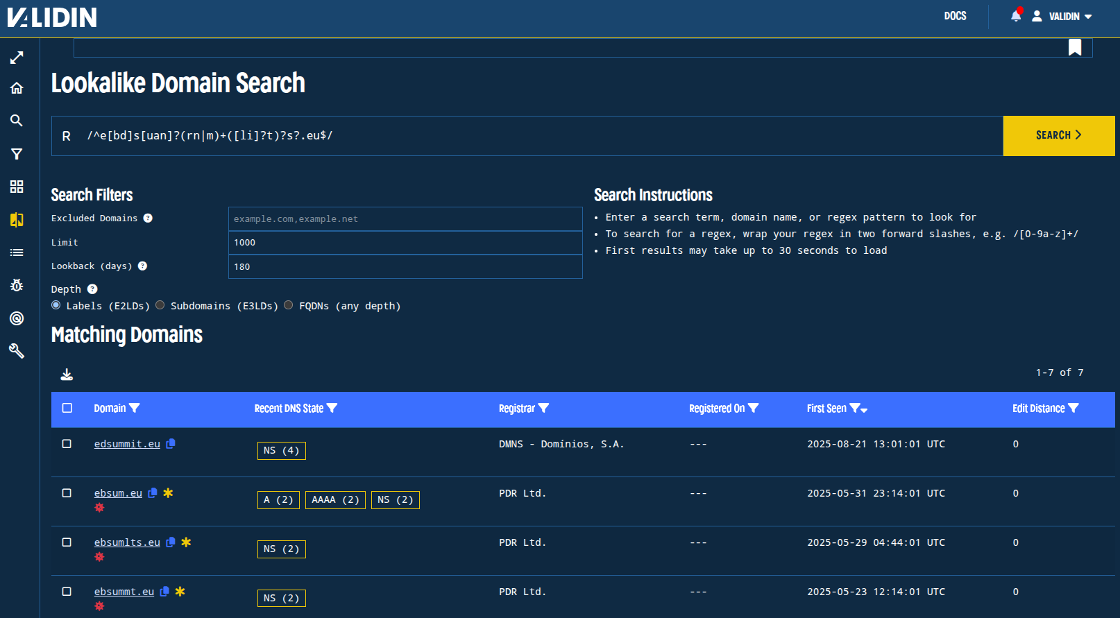 Figure. Lookalike search for domains similar to ‘ebsummit’. Figure. Lookalike search for domains similar to ‘ebsummit’.