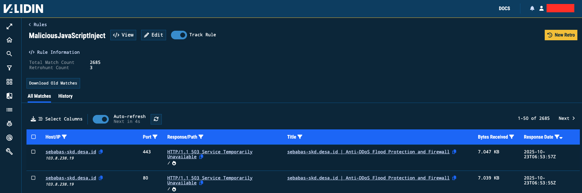 Figure 10. Tabulated matches with the ability to expand details into a slide-out view. Figure 10. Tabulated matches with the ability to expand details into a slide-out view.