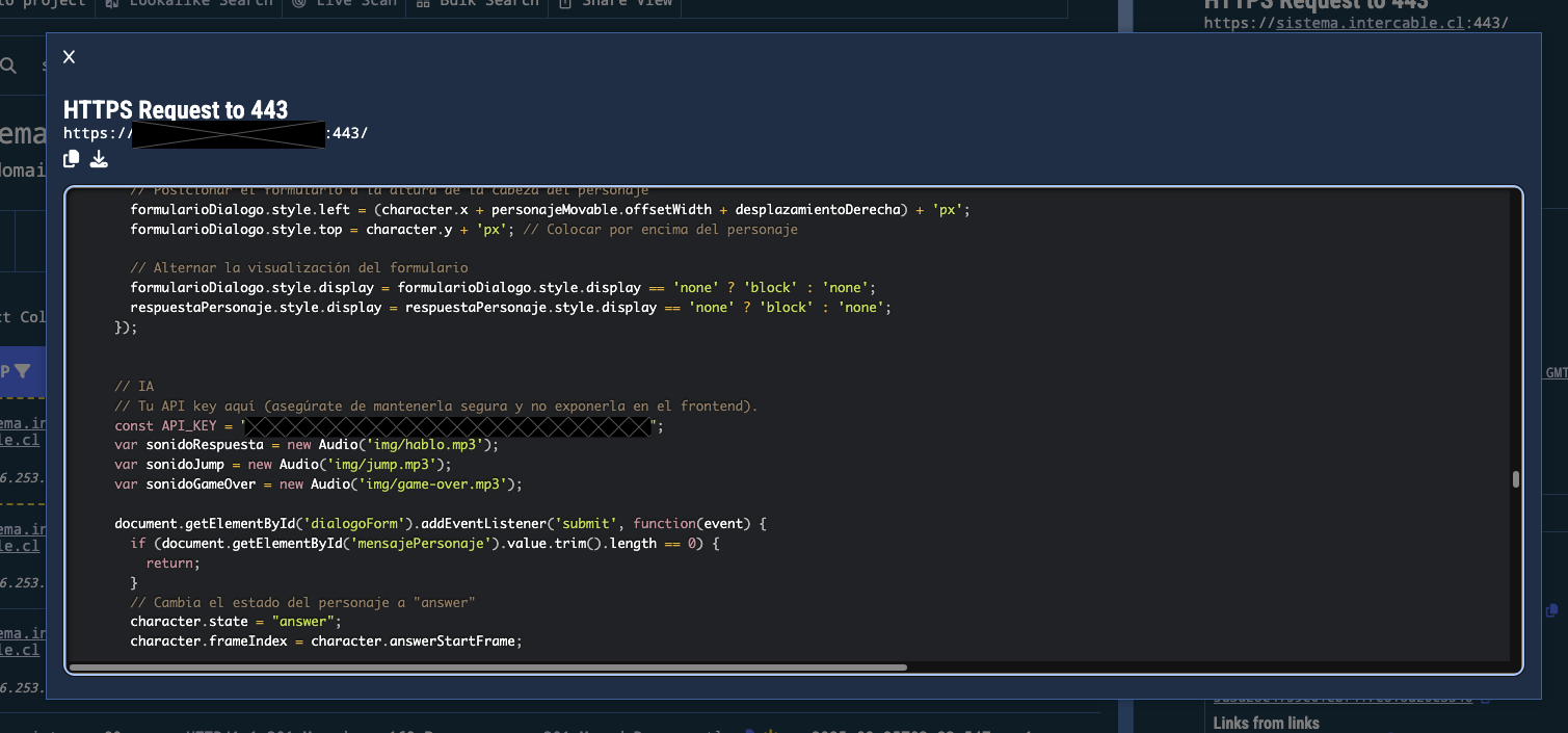 Figure 5. A screenshot of the exposed OpenAI key embedded within an HTML artifact found through a YARA rule match. Figure 5. A screenshot of the exposed OpenAI key embedded within an HTML artifact found through a YARA rule match.